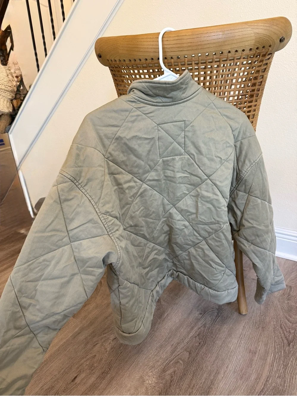 Quilted Jacket in Olive Green